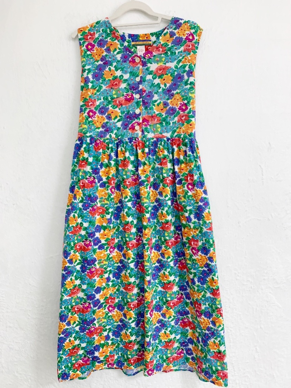 Vintage Bryn Connelly Floral Tie Back Midi Sundress Sz L